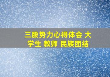 三股势力心得体会 大学生 教师 民族团结